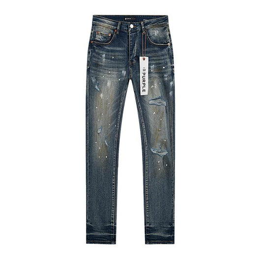 Men's Purple Fashionable Casual Jeans Pants Size 30-38