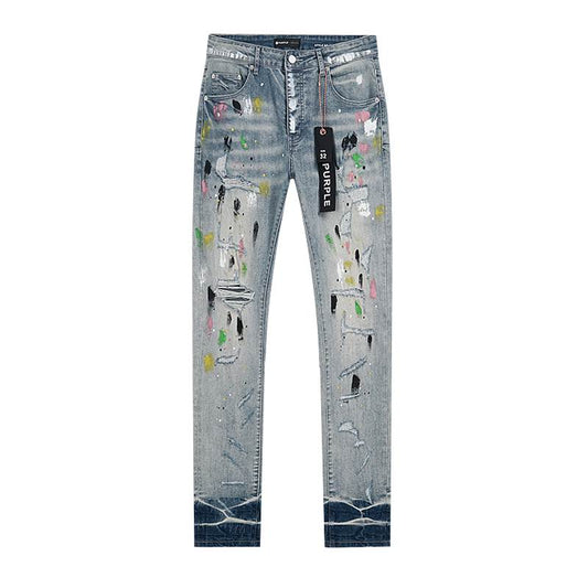 Men's Purple Fashionable Casual Jeans Pants Size 30-38