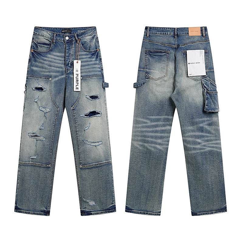 Men's Purple Fashionable Casual Jeans Pants Size 30-38