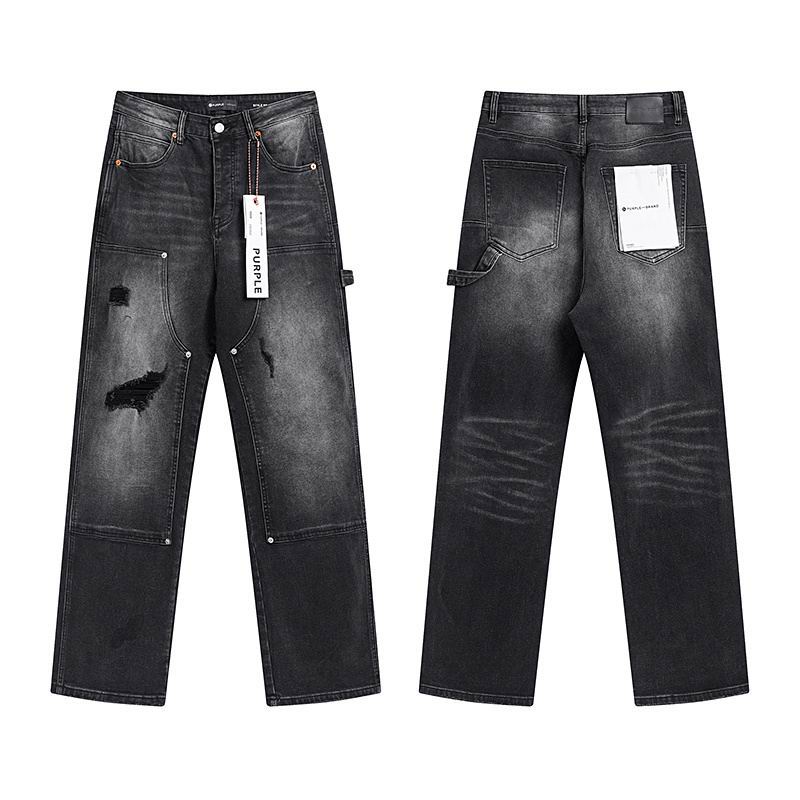 Men's Purple Fashionable Casual Jeans Pants Size 30-38