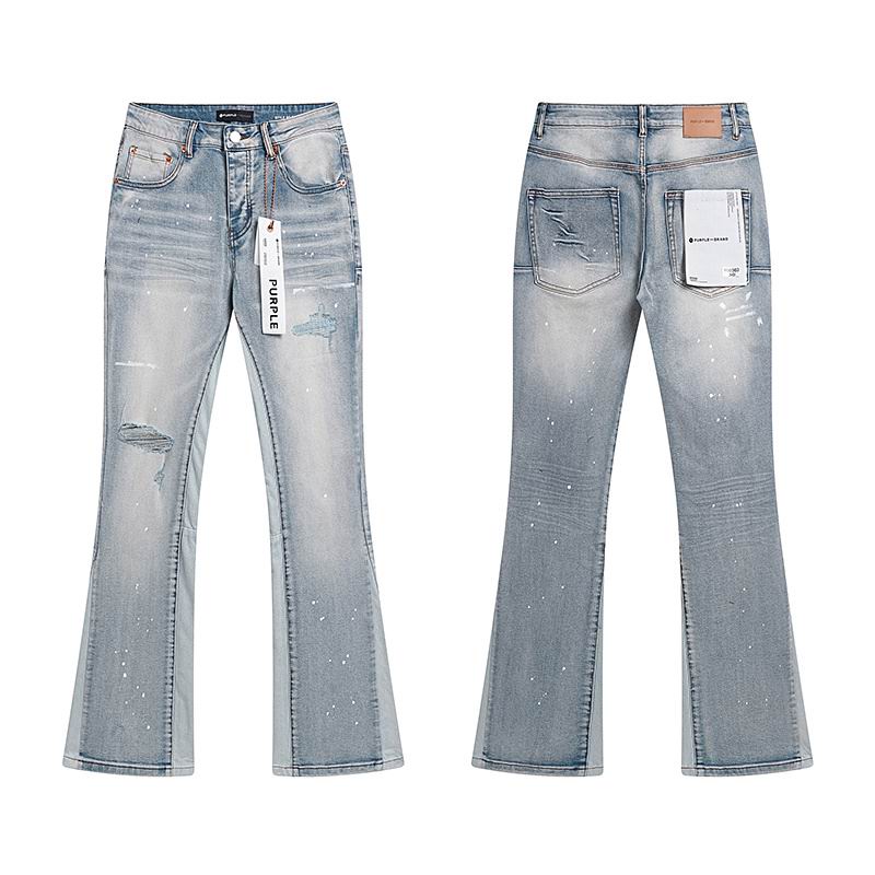 Men's Purple Fashionable Casual Jeans Pants Size 30-38