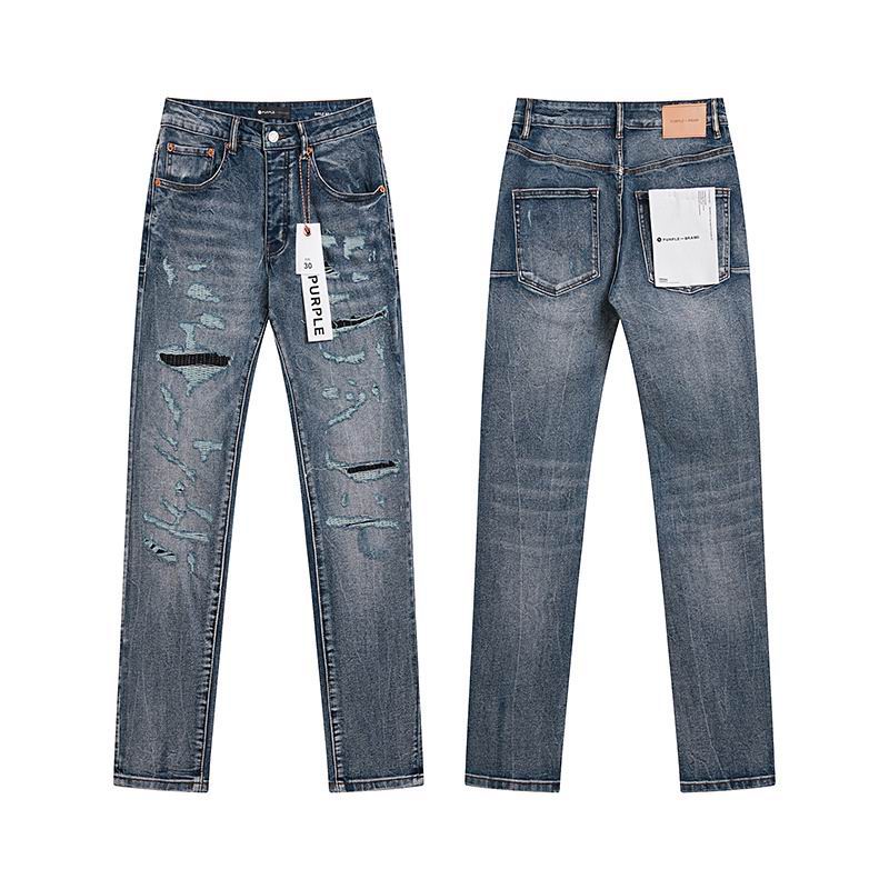 Men's Purple Fashionable Casual Jeans Pants Size 30-38