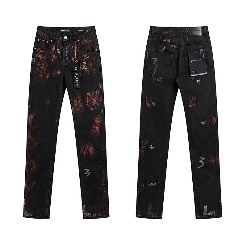 Men's Purple Fashionable Casual Jeans Pants Size 30-38
