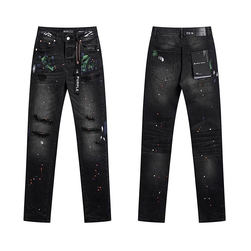 Men's Purple Fashionable Casual Jeans Pants Size 30-38