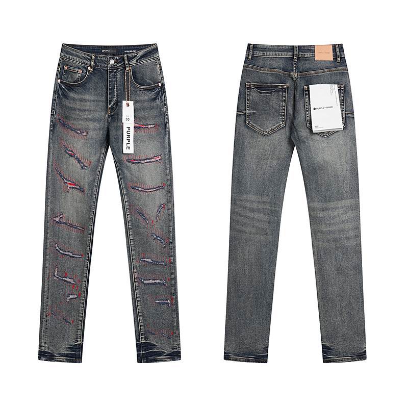 Men's Purple Fashionable Casual Jeans Pants Size 30-38