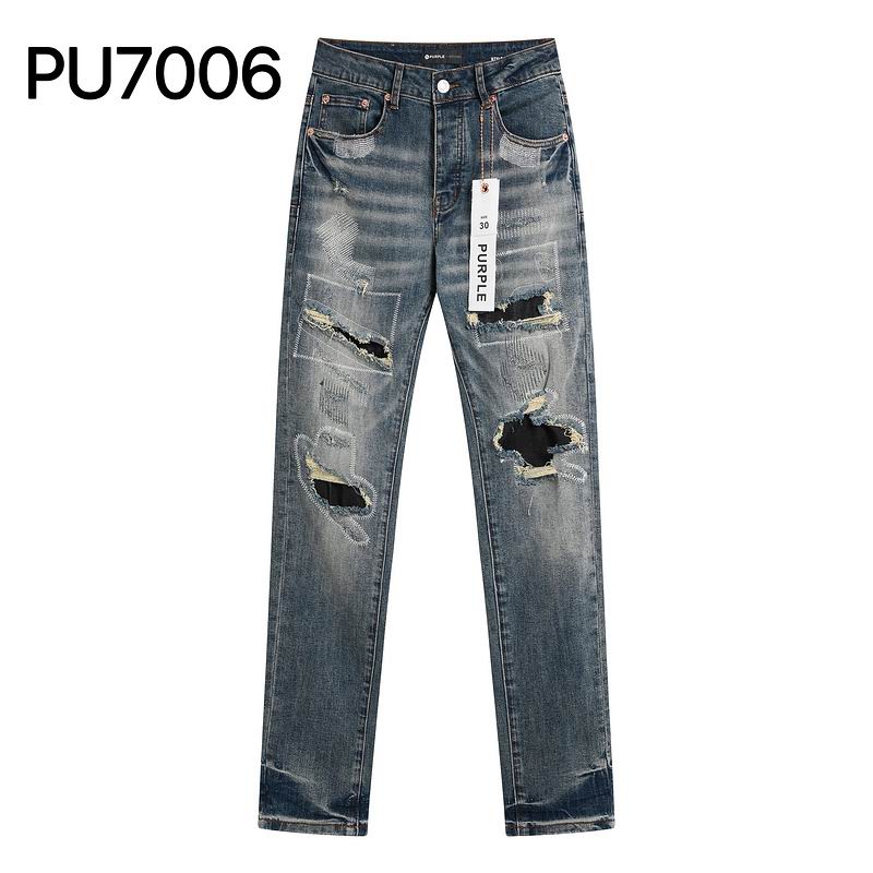 Men's Purple Fashionable Casual Jeans Pants Size 30-38