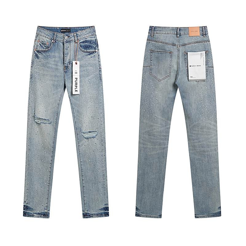 Men's Purple Fashionable Casual Jeans Pants Size 30-38