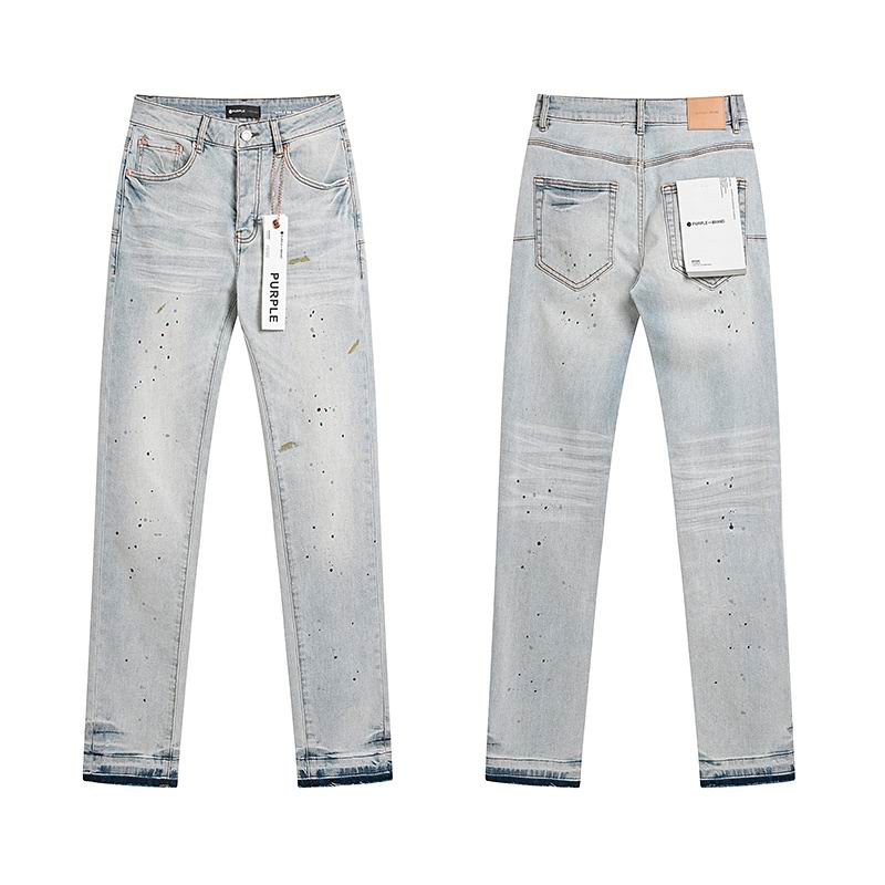 Men's Purple Fashionable Casual Jeans Pants Size 30-38