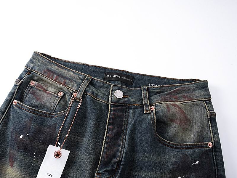 Men's Purple Fashionable Casual Jeans Pants Size 30-38