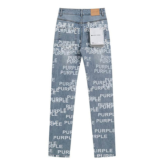 Men's Purple Fashionable Casual Jeans Pants Size 30-38