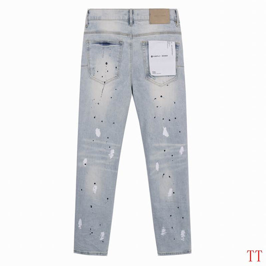 Men's Purple Fashionable Casual Jeans Pants Size 28-38