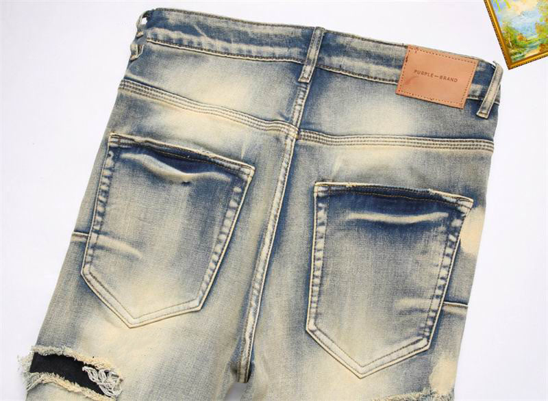 Men's Purple Fashionable Casual Jeans Pants Size 29-38
