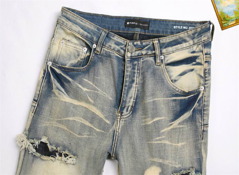 Men's Purple Fashionable Casual Jeans Pants Size 29-38