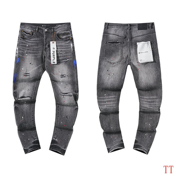 Men's Purple Fashionable Casual Jeans Pants Size 30-38