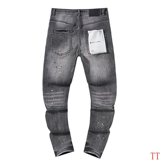 Men's Purple Fashionable Casual Jeans Pants Size 30-38