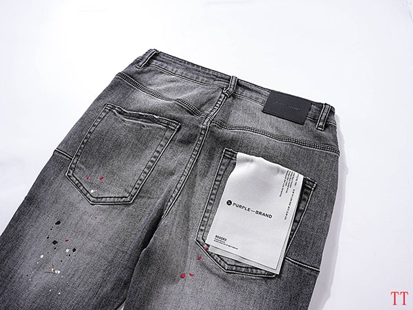 Men's Purple Fashionable Casual Jeans Pants Size 30-38