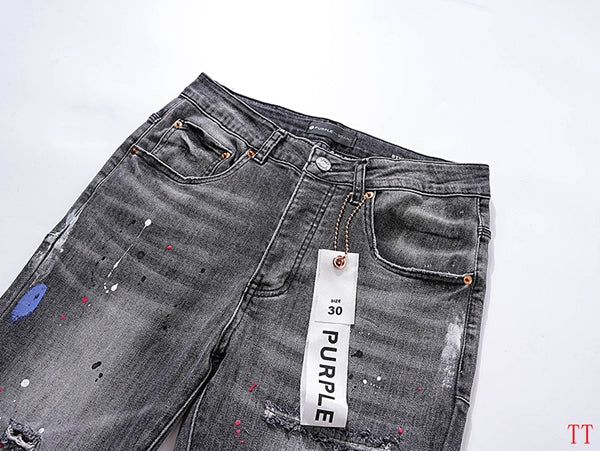 Men's Purple Fashionable Casual Jeans Pants Size 30-38