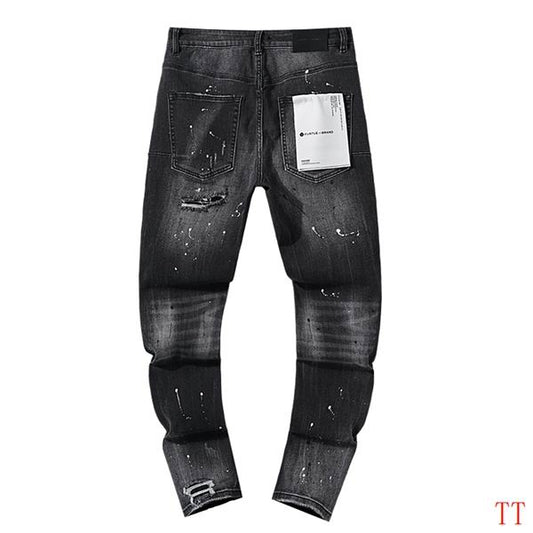 Men's Purple Fashionable Casual Jeans Pants Size 30-38