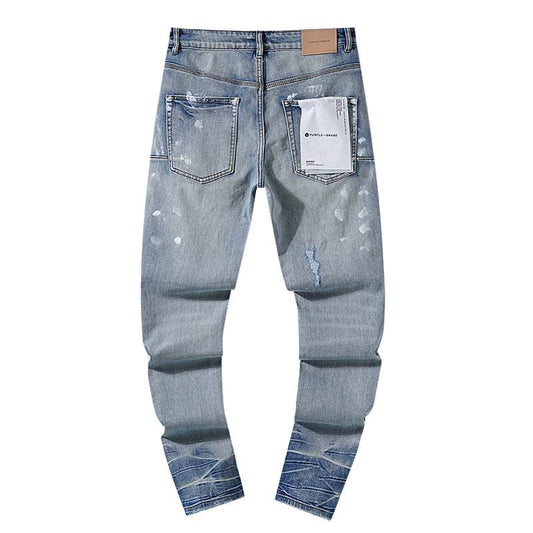 Men's Purple Fashionable Casual Jeans Pants Size 30-38