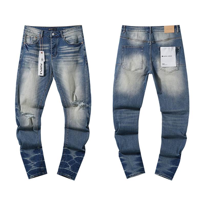 Men's Purple Fashionable Casual Jeans Pants Size 30-38