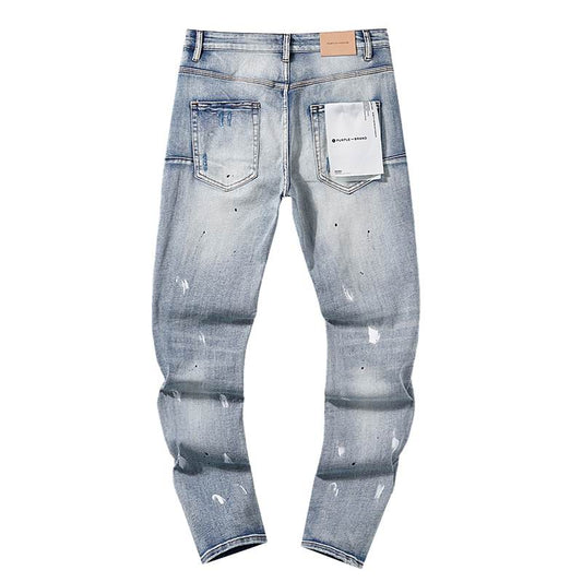 Men's Purple Fashionable Casual Jeans Pants Size 30-38
