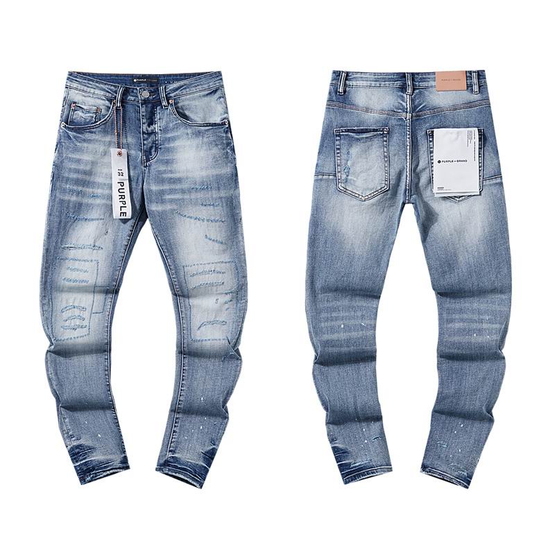 Men's Purple Fashionable Casual Jeans Pants Size 30-38