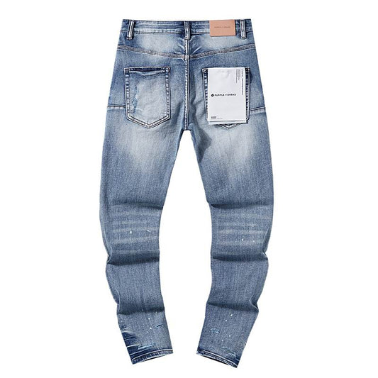 Men's Purple Fashionable Casual Jeans Pants Size 30-38