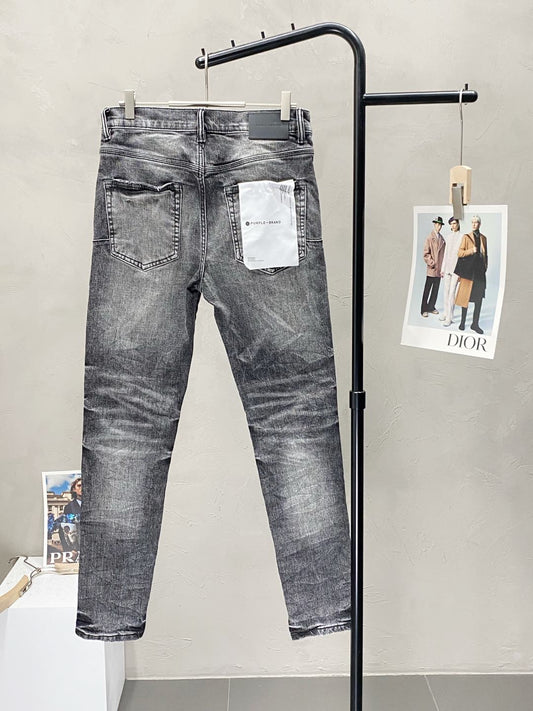 Men's Purple Fashionable Casual Jeans Pants Size 30-38