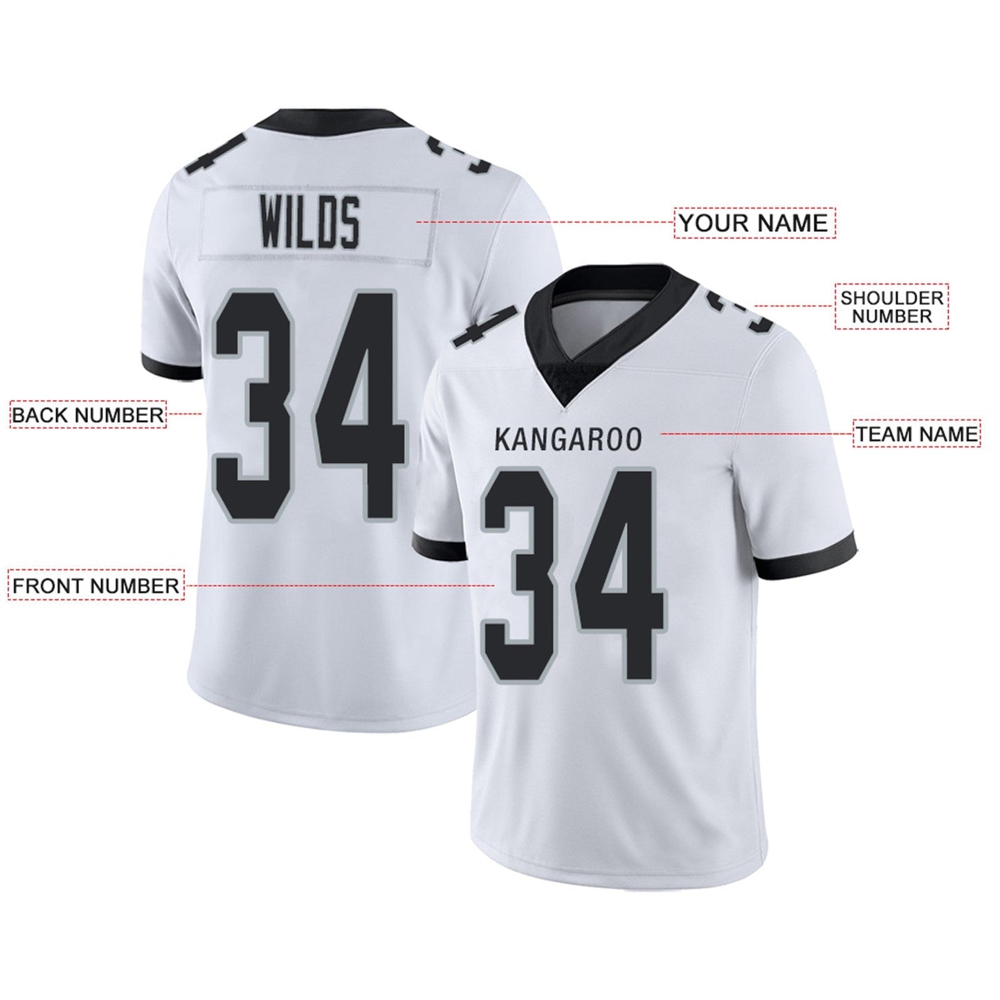 Custom Football Jerseys Team Player or Personalized Design Your Own Name for Men's Women's Youth Jerseys Black