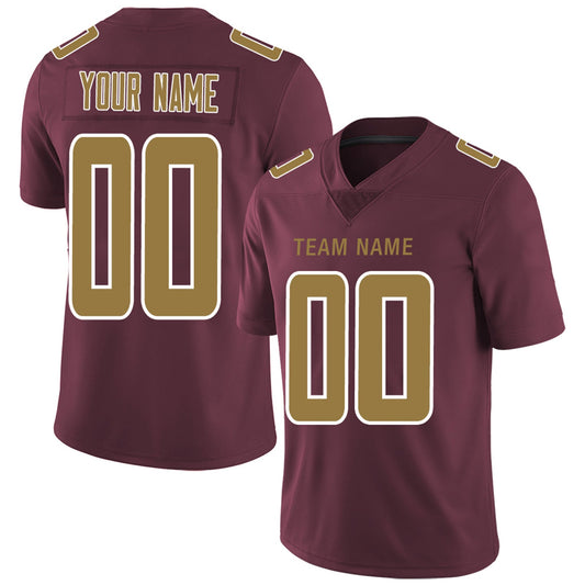 Custom Team Player or Personalized Design Your Own Name for Men's Women's Youth Jerseys Burgundy Football Jerseys