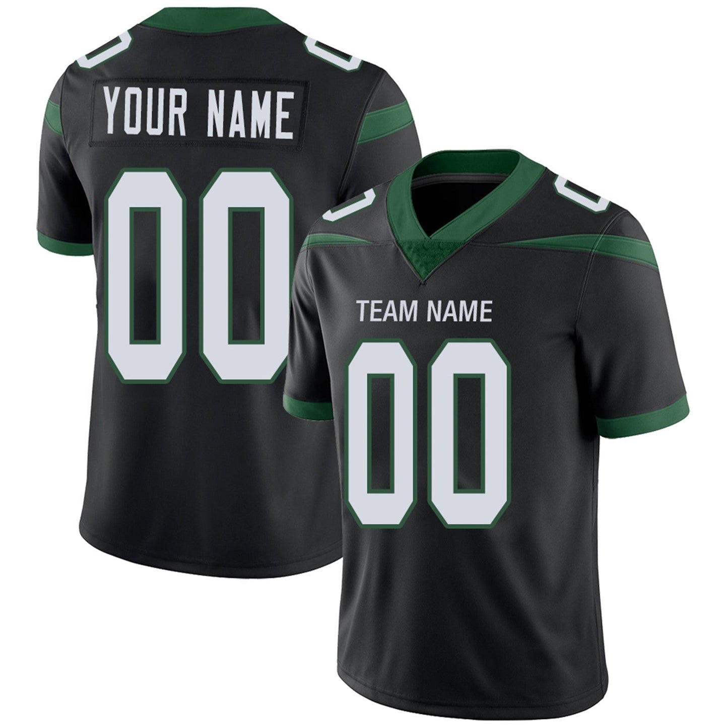 Custom Football Jerseys Team Player or Personalized Design Your Own Name for Men's Women's Youth Jerseys Green