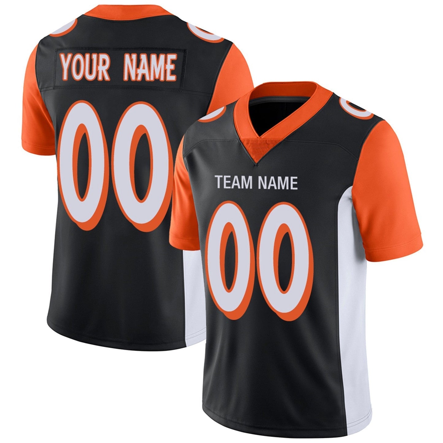 Custom Football Jerseys Team Player or Personalized Design Your Own Name for Men's Women's Youth Jerseys Orange