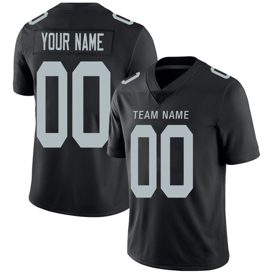 Custom Football Jerseys Team Player or Personalized Design Your Own Name for Men's Women's Youth Jerseys Black