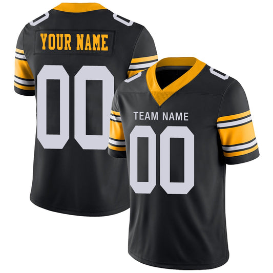 Custom Football Jerseys Team Player or Personalized Design Your Own Name for Men's Women's Youth Jerseys Black