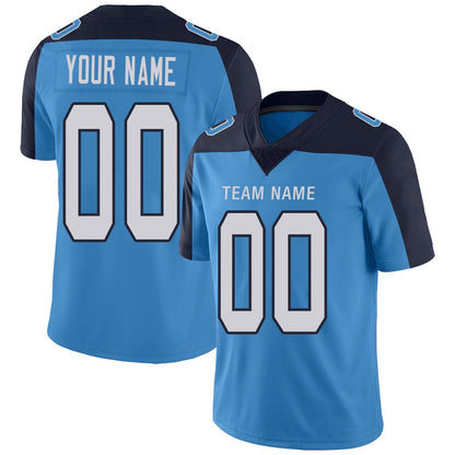 Custom Football Jerseys Team Player or Personalized Design Your Own Name for Men's Women's Youth Jerseys Navy