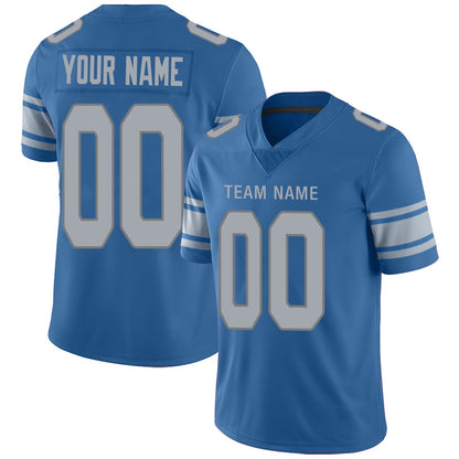 Custom Football Jersey Team Player or Personalized Design Your Own Name for Men's Women's Youth Jerseys Blue