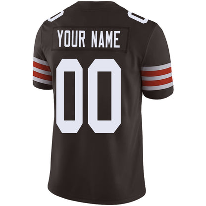 Custom Football Jersey Team Player or Personalized Design Your Own Name for Men's Women's Youth Jerseys Brown