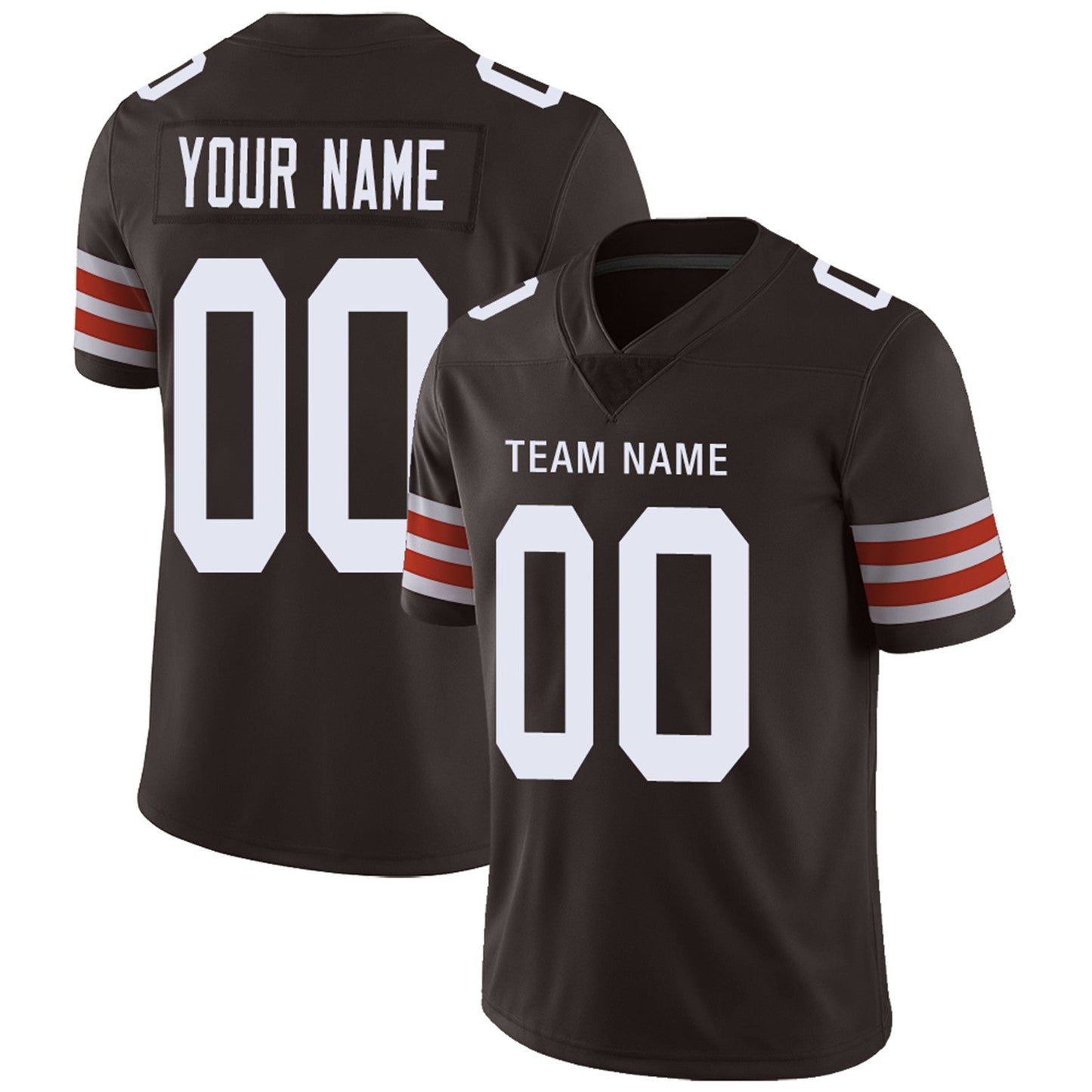 Custom Football Jersey Team Player or Personalized Design Your Own Name for Men's Women's Youth Jerseys Brown