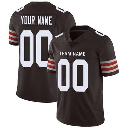 Custom Football Jersey Team Player or Personalized Design Your Own Name for Men's Women's Youth Jerseys Brown