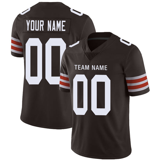 Custom Football Jersey Team Player or Personalized Design Your Own Name for Men's Women's Youth Jerseys Brown