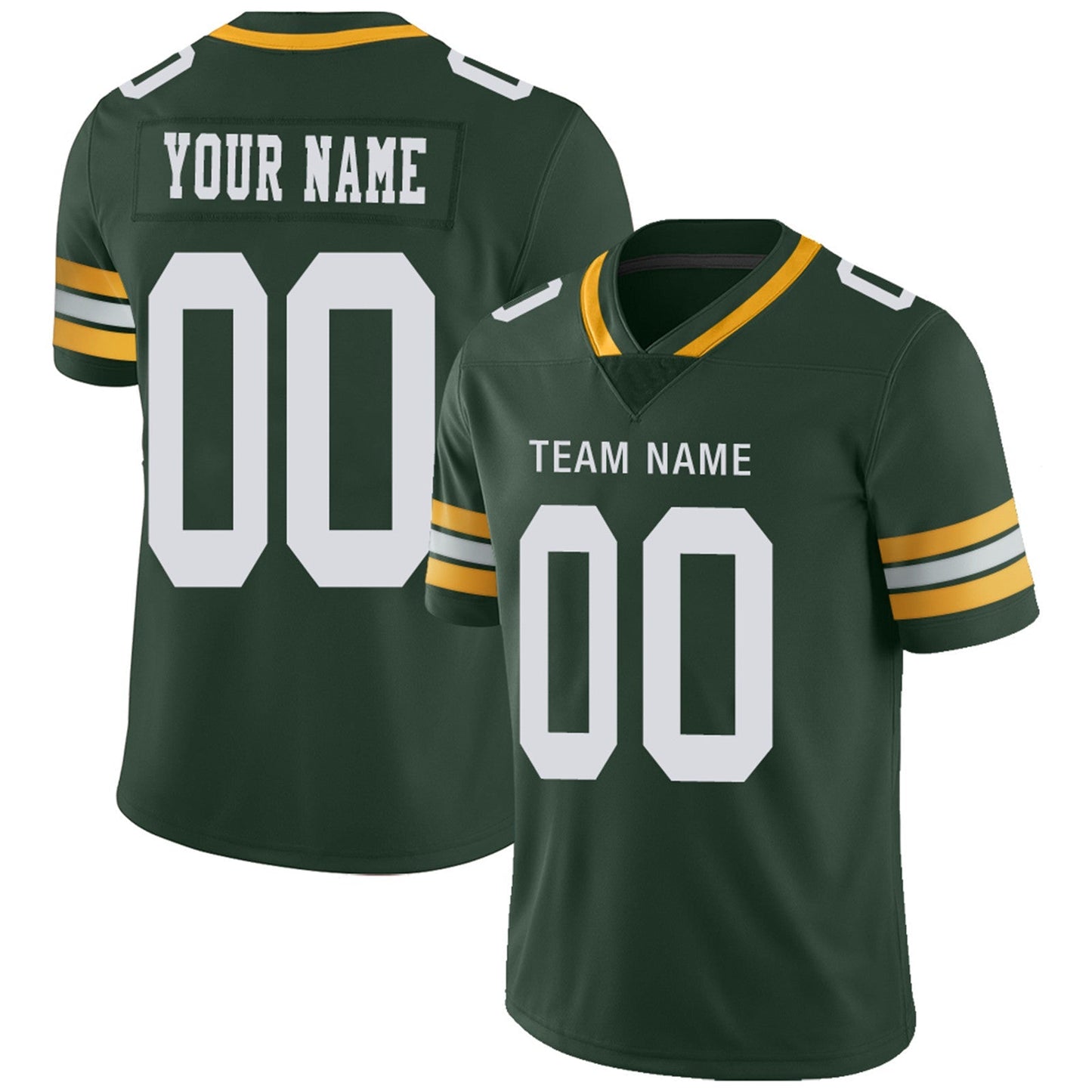 Custom Football Jerseys Team Player or Personalized Design Your Own Name for Men's Women's Youth Jerseys Green