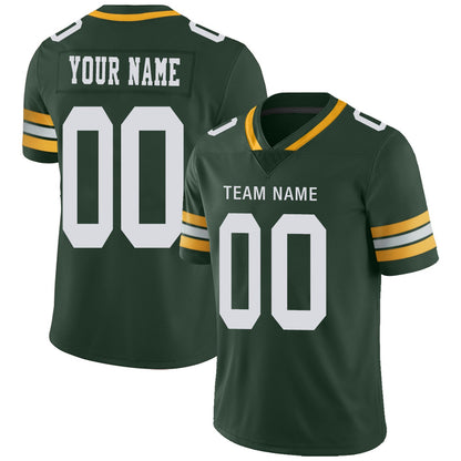Custom Football Jerseys Team Player or Personalized Design Your Own Name for Men's Women's Youth Jerseys Green