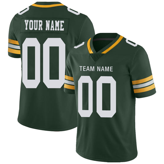 Custom Football Jerseys Team Player or Personalized Design Your Own Name for Men's Women's Youth Jerseys Green