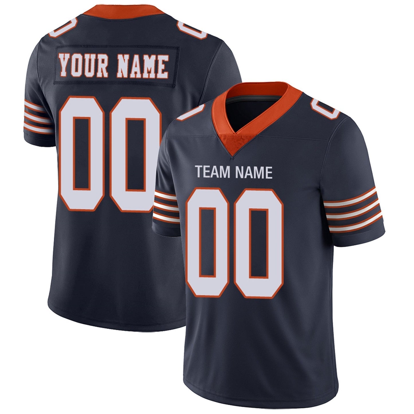 Custom Football Jerseys Team Player or Personalized Design Your Own Name for Men's Women's Youth Jerseys Navy