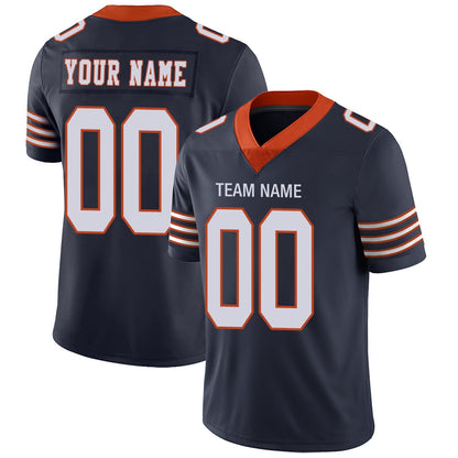 Custom Football Jerseys Team Player or Personalized Design Your Own Name for Men's Women's Youth Jerseys Navy