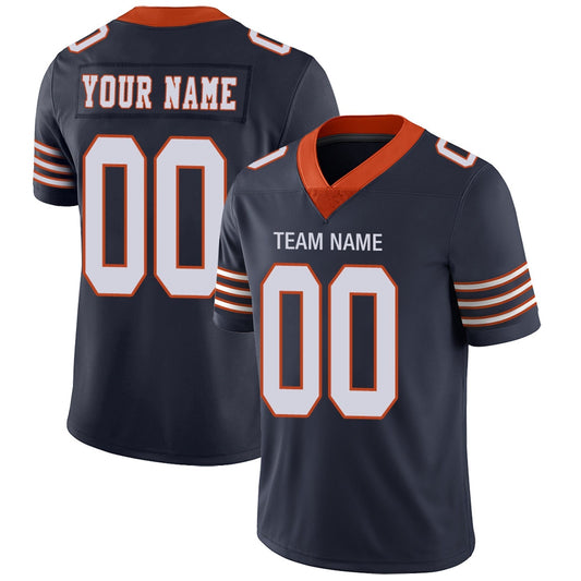 Custom Football Jerseys Team Player or Personalized Design Your Own Name for Men's Women's Youth Jerseys Navy