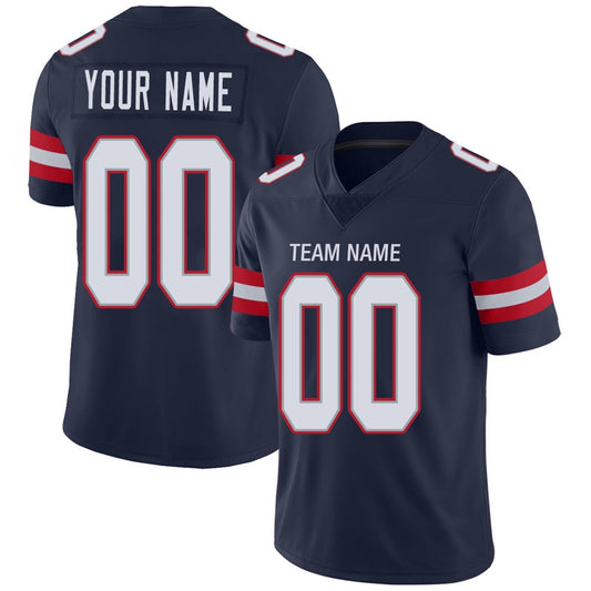 Custom Football Jerseys Team Player or Personalized Design Your Own Name for Men's Women's Youth Jerseys Navy