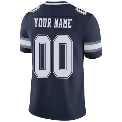 Custom Football Jerseys Team Player or Personalized Design Your Own Name for Men's Women's Youth Jerseys Navy