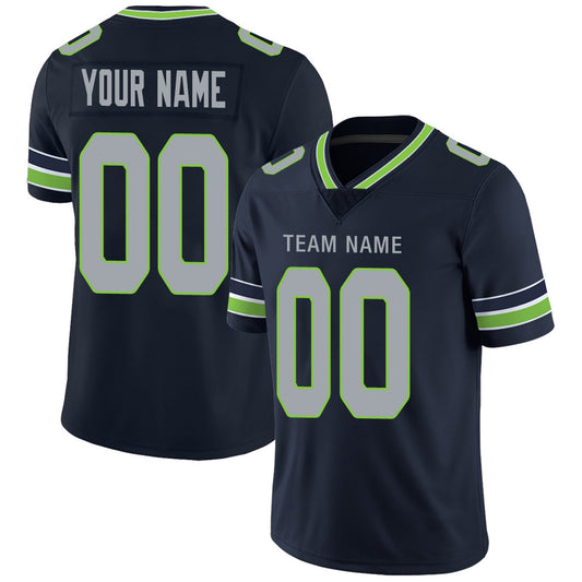 Custom Football Jerseys Team Player or Personalized Design Your Own Name for Men's Women's Youth Jerseys Navy