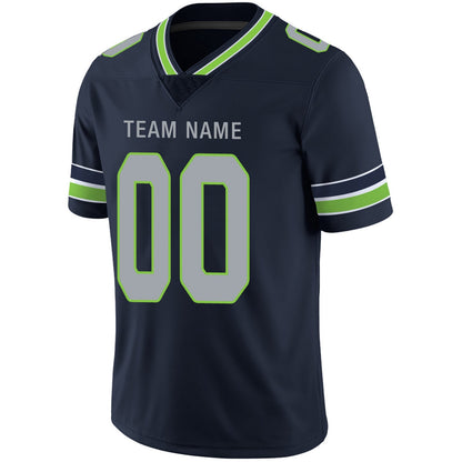 Custom Football Jerseys Team Player or Personalized Design Your Own Name for Men's Women's Youth Jerseys Navy